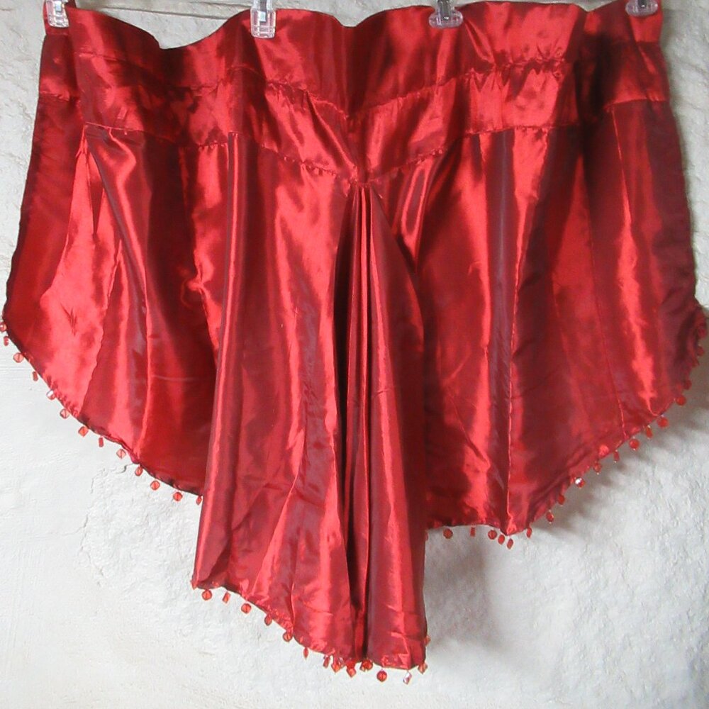 Boho Red Beaded Window Valence